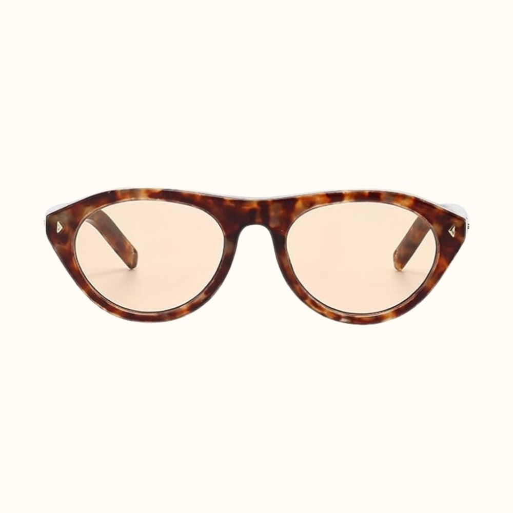 Designer Inspired Oval Sunglasses in Tortoise